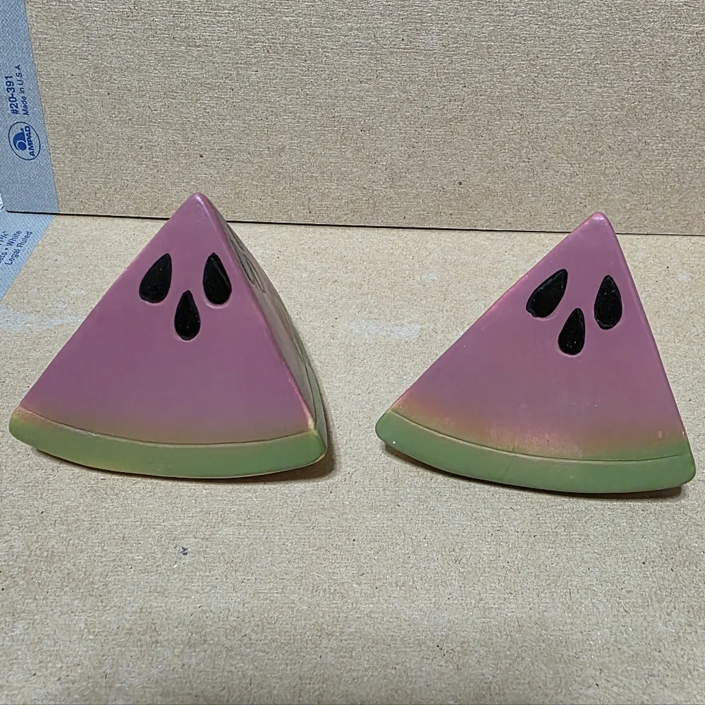 Vtg Watermelon Wedge Salt And Pepper Shaker Set